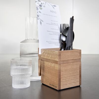 Cutlery holder with clip - natural