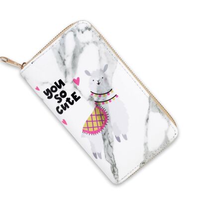 [ PG26-1 ] So Cute Llama Marble Wallet