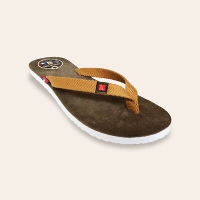 Tong / Flip Flop cuir MOOREA MOUTARDE