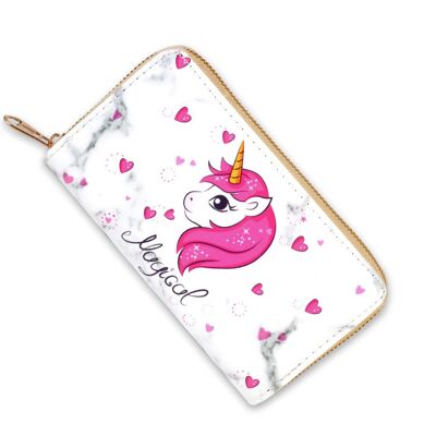 [PG26-2] Cartera de mármol con unicornio mágico