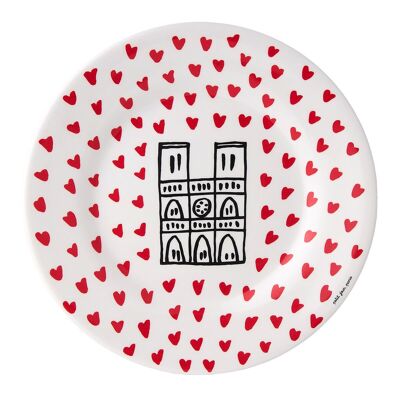 ASSIETTE NOTRE-DAME "PICTO - COEURS" Ø 20cm