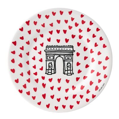 ASSIETTE ARC-DE-TRIOMPHE "PICTO - COEURS" Ø20cm