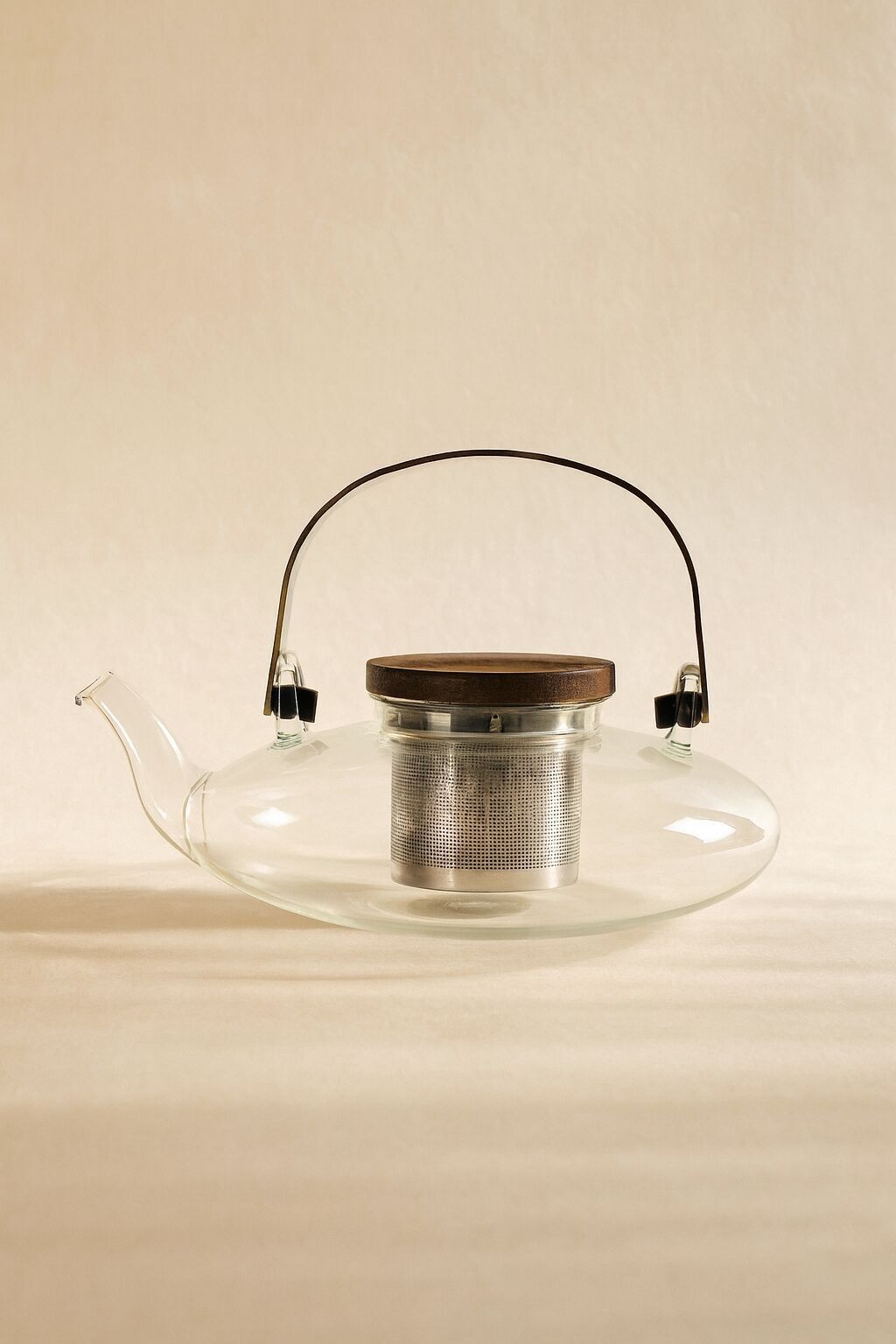 SOPHIA 500ml Borosilikatglas-Teekanne mit Akazienholzdeckel