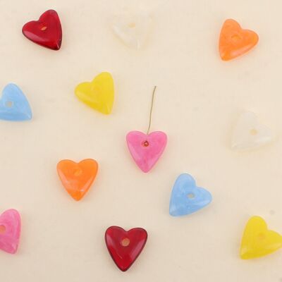 Perlina a forma di cuore 15x17 mm, confezione da 10 pezzi