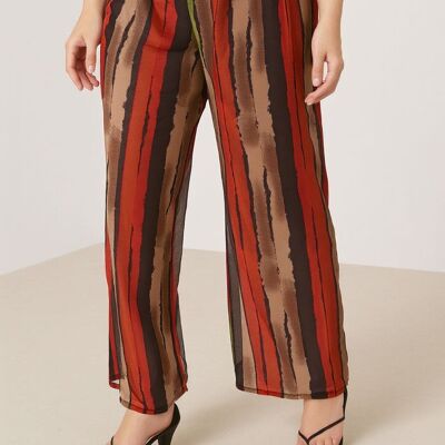 Pantalones estampados verdes de talla grande (B98)