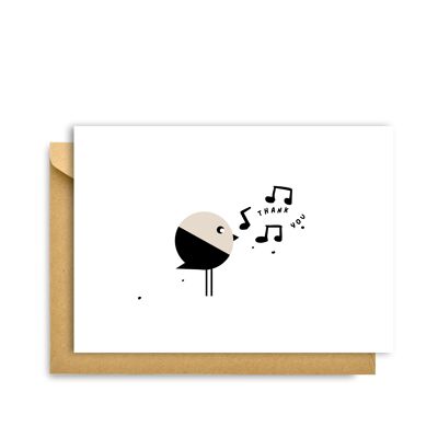BIGLIETTO DI GRAZIE CON UCCELLO SCANDINAVO, Biglietto d'auguri Hygge Cards C6 - Semplicità e intimità scandinave per gli amanti del minimalismo, della natura e dei piaceri semplici