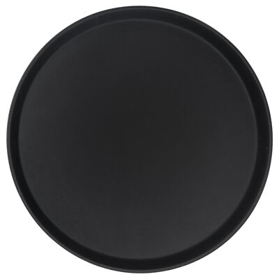 Plateau de service rond antidérapant noir de 40 cm