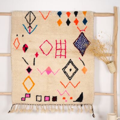 Tapis berbère Azilal 180 x 112cm - Symboles berbères multicolores