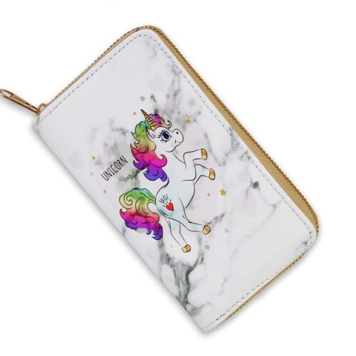 [ PG26-5 ] Pink Unicorn Marble Wallet