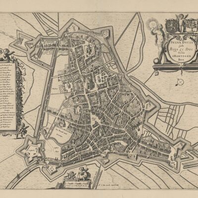 Affiche Carte Historique Den Bosch - Plan De La Ville 1652