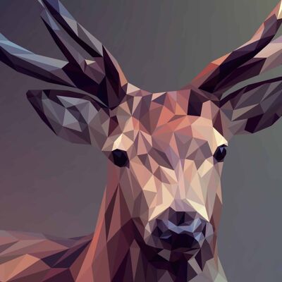 Poster Block Shaped Deer - Animals