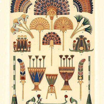 Poster Vintage Egyptische Figuren