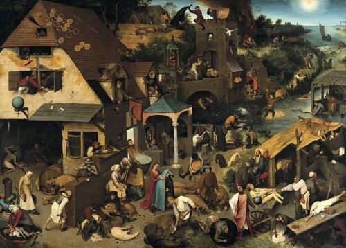 Poster Pieter Brueghel - Nederlandse Spreekwoorden