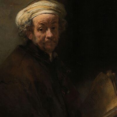 Poster Rembrandt - Zelfportret als de apostel Paulus