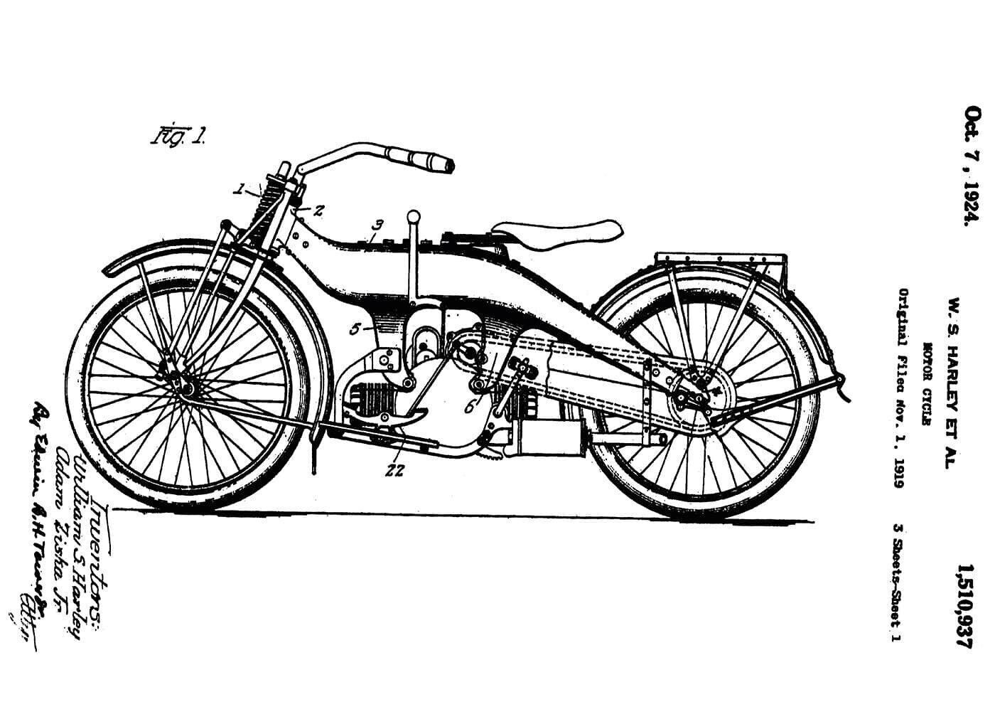 Affiche Moto Harley-Davidson - Brevet