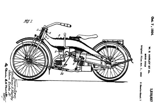 Poster Harley-Davidson Motor - Patent