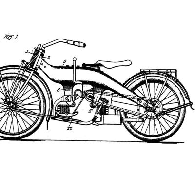 Poster Harley-Davidson Motor - Patent