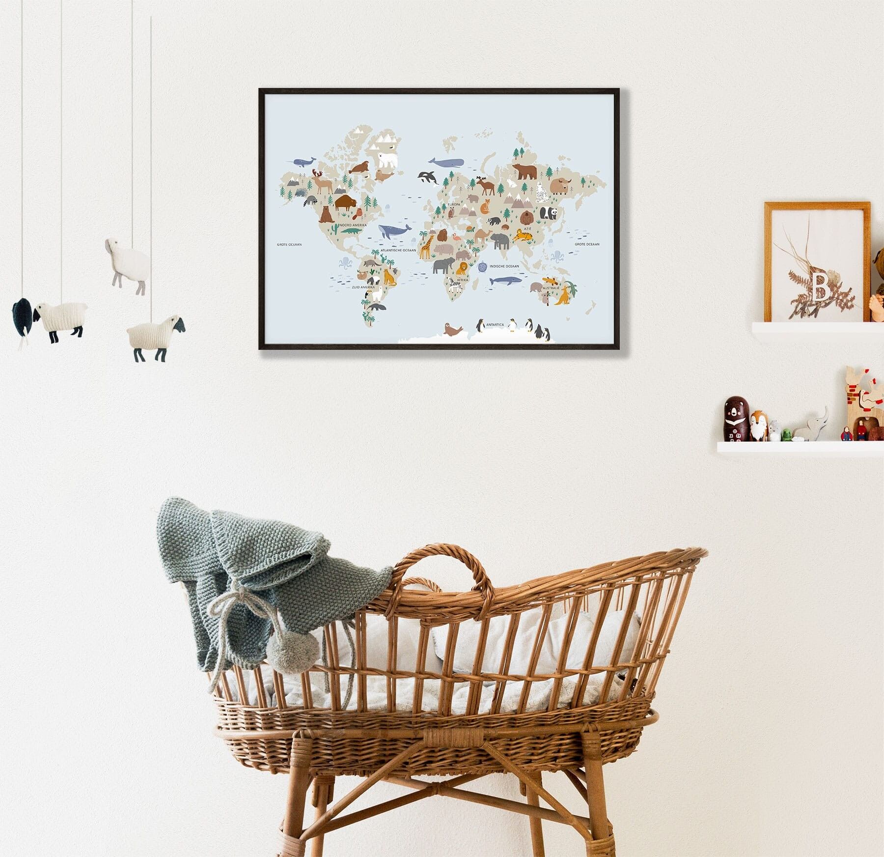 Poster Weltkarte Tiere – pädagogisch