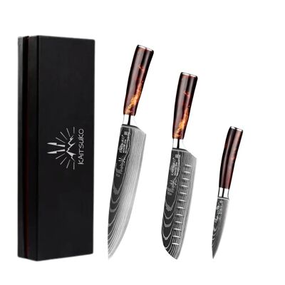 Set of 3 Japanese knives - Chef Tanaka - Tierra del Fuego