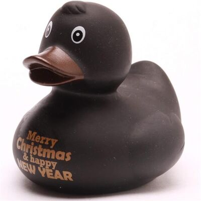 Joyeux Noël et bonne année canard en caoutchouc - noir - canard en caoutchouc