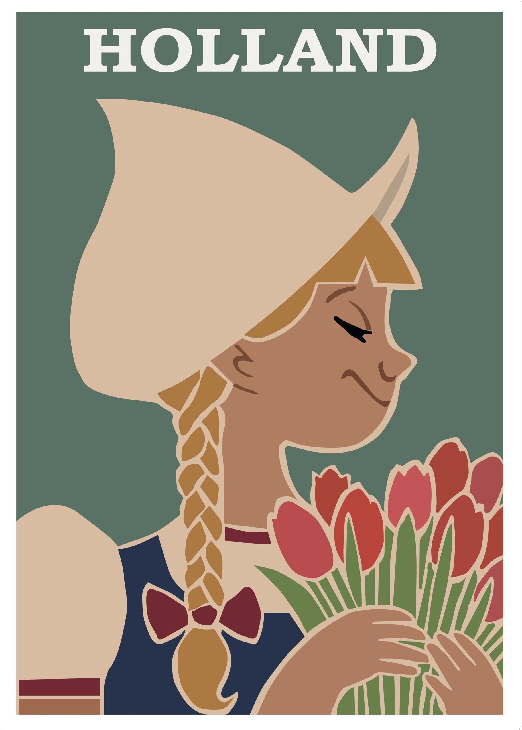 Affiche Holland Travel - Affiche de voyage vintage