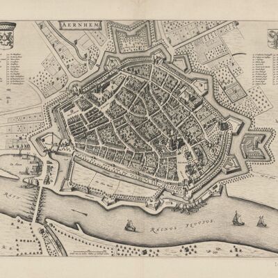 Poster Historical Map Arnhem - City Map 1652