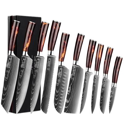 Set of 10 Japanese knives - Chef Tanaka - Tierra del Fuego
