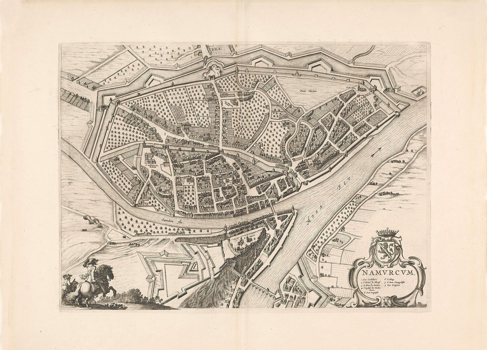 Póster Mapa histórico de Namur - Mapa de la ciudad 1692
