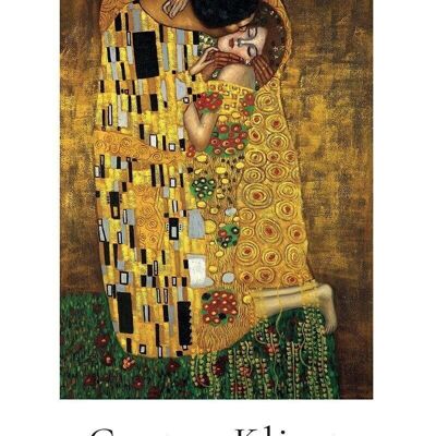 Poster Gustav Klimt - Il bacio in passe-partout