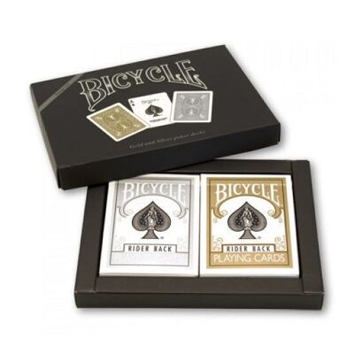 Set di mazzi da poker Bicycle Prestige Line Rider Back 2 (oro e argento)