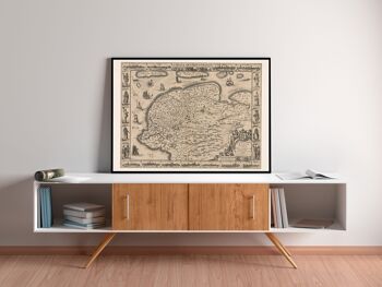 Affiche Carte Historique Frise - Carte 1665 2