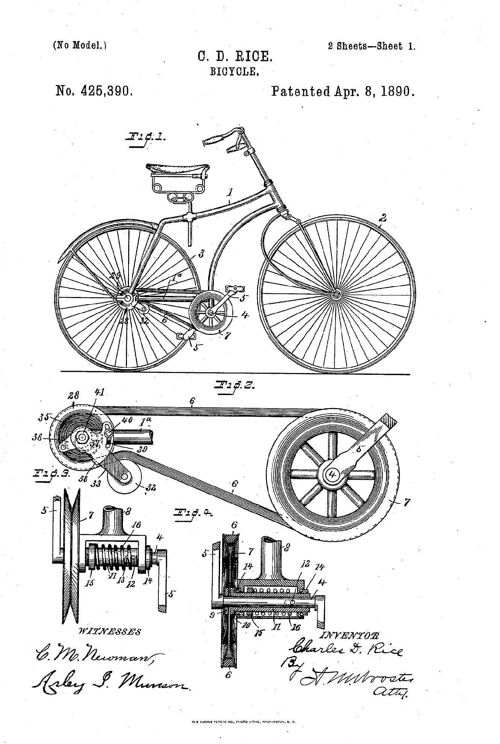 Poster Vintage Patent Fiets