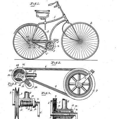 Póster Bicicleta Patente Vintage