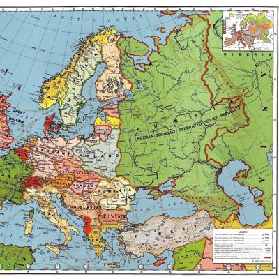 Poster Historical Map Europe - Map 1923