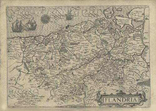 Poster Historische Kaart Vlaanderen - Plattegrond 1648