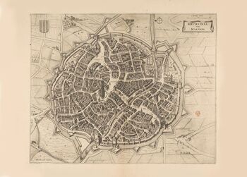 Affiche Carte Historique Malines - Plan De La Ville 1728 1