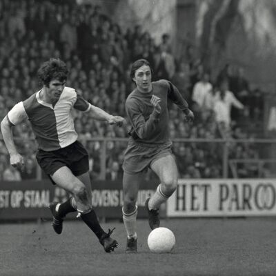 Affiche Willem van Hanegem & Johan Cruijff - Football