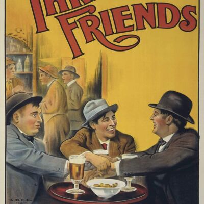 Cartel Vintage Tres Amigos