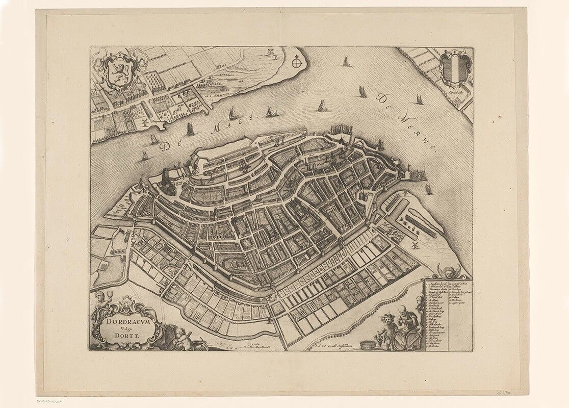 Poster Historische Karte Dordrecht - Stadtplan 1652