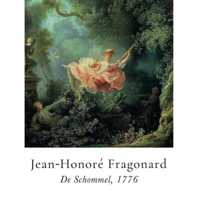 Poster Jean-Honoré Fragonard - De Schommel in Passe-partout