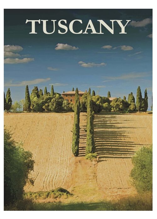 Poster Toscane Travel - Vintage Reisposter