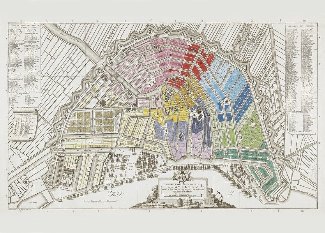 Poster Historische Karte Amsterdam - Stadtplan 1795