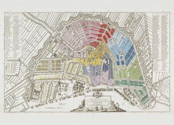 Affiche Carte Historique Amsterdam - Plan De La Ville 1795 1