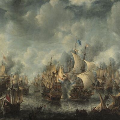 Poster Jan Abrahamsz van Beerstraten - Battle of Ter Heijde