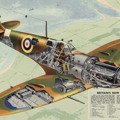 Poster Britian's Spitfire - Tweede Wereldoorlog