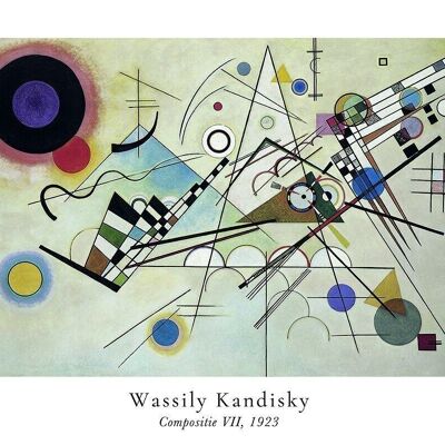 Poster Wassily Kandinsky - Compositie VII in Passe-partout