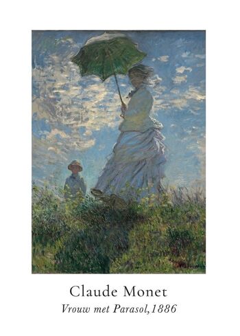 Affiche Claude Monet - Femme à l'ombrelle en Passe-partout 1