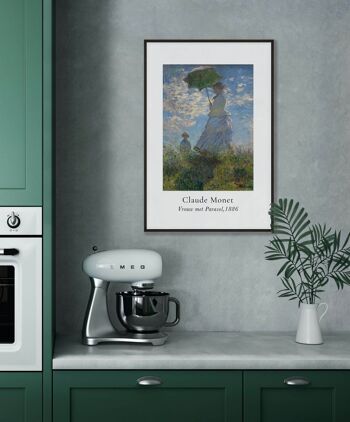 Affiche Claude Monet - Femme à l'ombrelle en Passe-partout 2