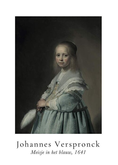 Poster Johannes Verspronck – Meisje in het blauw in Passe-Partout