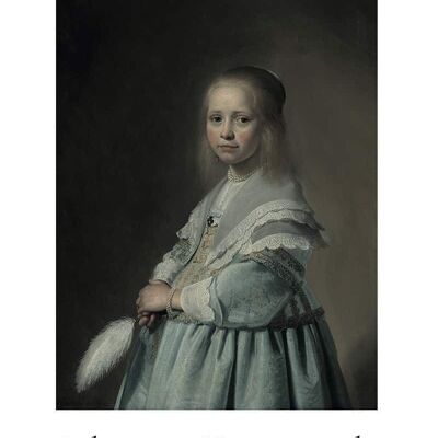 Poster Johannes Verspronck – Girl in Blue in Passe-Partout